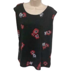 AUGUST MAX WOMAN Floral Tank Sleeveless Blouse Womens Plus Size 2X